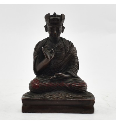 Hand Made  Copper Alloy in Oxidation Finish 4.5" 8th Karmapa - Mikyo Dorje Statue