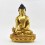 Hand Made Copper Alloy 24 Karat Gold Gilded and Hand Painted Face 11.75" Medicine Buddha Statue