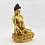 Hand Made Copper Alloy 24 Karat Gold Gilded and Hand Painted Face 11.75" Medicine Buddha Statue