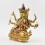 Hand Made Copper Alloy 24 Karat Gold Gilded and Hand Painted Face 10.25" Namgyalma Buddha Statue