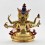 Hand Made Copper Alloy 24 Karat Gold Gilded and Hand Painted Face 10.25" Namgyalma Buddha Statue