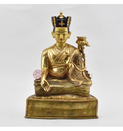 Hand Made Gold Gilded Copper Alloy and Hand Painted Face 11" The 13th Karmapa - Düdul Dorje Statue