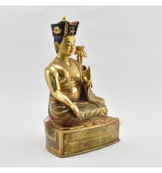 Hand Made Gold Gilded Copper Alloy and Hand Painted Face 11" The 13th Karmapa - Düdul Dorje Statue