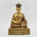 Hand Made Gold Gilded Copper Alloy and Hand Painted Face 11.25" The 14th Karmapa - Thegchog Dorje Statue