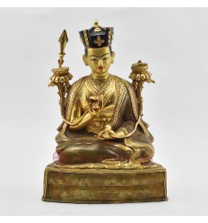 Hand Made Gold Gilded Copper Alloy and Hand Painted Face  11" The 16th Karmapa - Rangjung Rigpe Dorje Statue