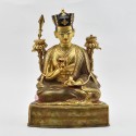 Hand Made Gold Gilded Copper Alloy and Hand Painted Face 11" The 15th Karmapa - Kungzang Khakyab Dorje Statue