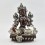 Hand Made Copper Alloy in Oxidation Finish with Silver Plated 9.75" Green Tara Statue