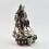 Hand Made Copper Alloy in Oxidation Finish with Silver Plated 9.75" Green Tara Statue