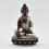 Hand Made Silver Plated Copper Alloy in Oxidation Finish 8" Medicine Buddha Statue