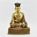 Hand Made Gold Gilded Copper Alloy and Hand Painted Face 10" The 2nd Karmapa - Drubchen Karma Pakshi Statue