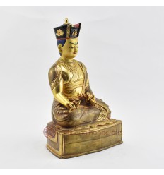 Hand Made Gold Gilded Copper Alloy and Hand Painted Face 11" The 6th Karmapa - Tulku Thongwa Dönden Statue