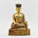 Hand Made Gold Gilded Copper Alloy and Hand Painted Face 10.75" The 8th Karmapa - Mikyö Dorje Statue