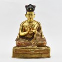 Hand Made Gold Gilded Copper Alloy and Hand Painted Face 10.5" The 10th Karmapa - Chöying Dorje Statue