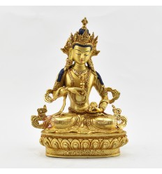 Hand Made  Gold Gilded and Hand Painted Face 10" Vajrasattva Statue