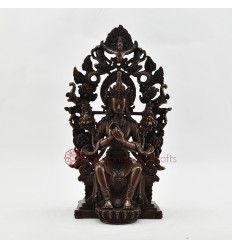 Fine Quality Tibetan Ritual  Copper Alloy in Oxidation Finish 13.25" Maitreya  Buddha Statue