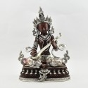 Hand Made Silver Plated Copper Alloy in Oxidation Finish 13.25" Saraswati Statue