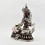 Hand Made Silver Plated Copper Alloy in Oxidation Finish 13.25" Saraswati Statue