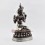 Hand Made Silver Plated Copper Alloy in Oxidation Finish 14" Chenrezig Statue