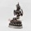 Hand Made Silver Plated Copper Alloy in Oxidation Finish 14" Chenrezig Statue