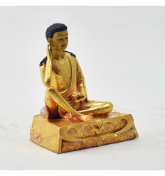 Fine Quality Copper Alloy Gold Plated 3.75" Guru Milarepa Statue