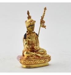 Fine Quality Copper Alloy Gold Plated  4.25" Guru Rinpoche / Padmasambhava Statue