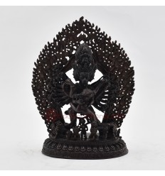 Hand Made  Copper Alloy in Oxidation Finish 8.5" Meghsambara / Vajrabhairaba Statue