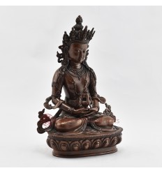 Hand Made Copper Alloy in Oxidized Finish 13" Aparmita Statue