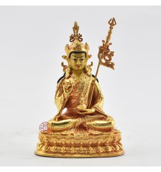 Fine Quality Copper Alloy with Gold Plated and Hand Painted Face 4.25" Pema Jungne Statue