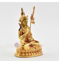 Fine Quality Copper Alloy with Gold Plated and Hand Painted Face 4.25" Pema Jungne Statue