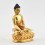 Fine Quality Copper Alloy with Gold Plated and Hand Painted Face 4.25" Shakyamuni Buddha / Tomba Statue