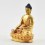 Fine Quality Copper Alloy with Gold Plated and Hand Painted Face 4.25" Shakyamuni Buddha / Tomba Statue