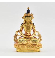 Fine Quality Gold Plated Tsepame / Amitayus / Aparmita Small Copper Statue