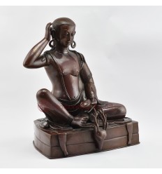 Hand Made Copper Alloy in Oxidation Finish 11.5" Guru Milarepa Statue