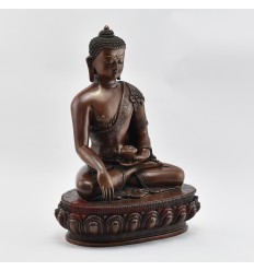 Hand Made  Copper Alloy in Oxidation Finish 10.75" Shakyamuni Buddha / Tomba Statue