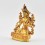 Fine Quality Copper Alloy with Gold Plated Hand Painted Face 4.25" White Tara / Dholkar Statue