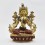 Hand Made Copper Alloy with 24-Karat Gold Gilded and Hand Painted Face 8.75" Green Tara  Statue