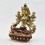 Hand Made Copper Alloy with 24-Karat Gold Gilded and Hand Painted Face 8.75" Green Tara  Statue