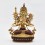 Hand Made Copper Alloy with Partly Gold Gilded 9" White Manjushri Statue