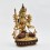 Hand Made Copper Alloy with Partly Gold Gilded 9" White Manjushri Statue