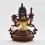 Hand Made Copper Alloy with Partly Gold Gilded 9" White Manjushri Statue