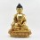 Hand Made Copper Alloy with 24 Karat Gold Gilded and Hand Painted Face 13.5" Medicine Buddha Menla Statue