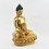 Hand Made Copper Alloy with 24 Karat Gold Gilded and Hand Painted Face 13.5" Medicine Buddha Menla Statue