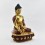 Hand Made Copper Alloy with Gold Gilded and Hand Painted Face 13.5" Medicine Buddha Menla Statue