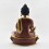 Hand Made Copper Alloy with Gold Gilded and Hand Painted Face 13.5" Medicine Buddha Menla Statue