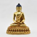 Hand Made Copper Alloy with 24 Karat Gold Gilded 8.5" Amitabha Buddha Statue