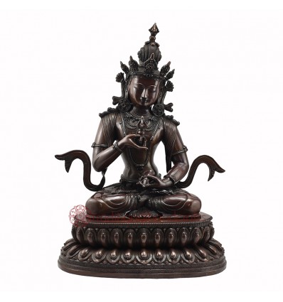 Hand Made Copper Alloy in Oxidation Finish 18.5" Vajrasattva / Dorjesempa Statue