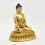 Hand Made Copper Alloy with 24 Karat Gold Gilded with Hand Painted Face 8.25" Medicine Buddha Statue