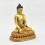 Hand Made Copper Alloy with Gold Gilded with Hand Painted Face 8.75" Shakyamuni Buddha Statue 