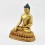 Hand Made Copper Alloy with Gold Gilded with Hand Painted Face 8.75" Shakyamuni Buddha Statue 