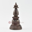 Hand Made Oxidized Copper Alloy 7.75" Kadam Style Stupa